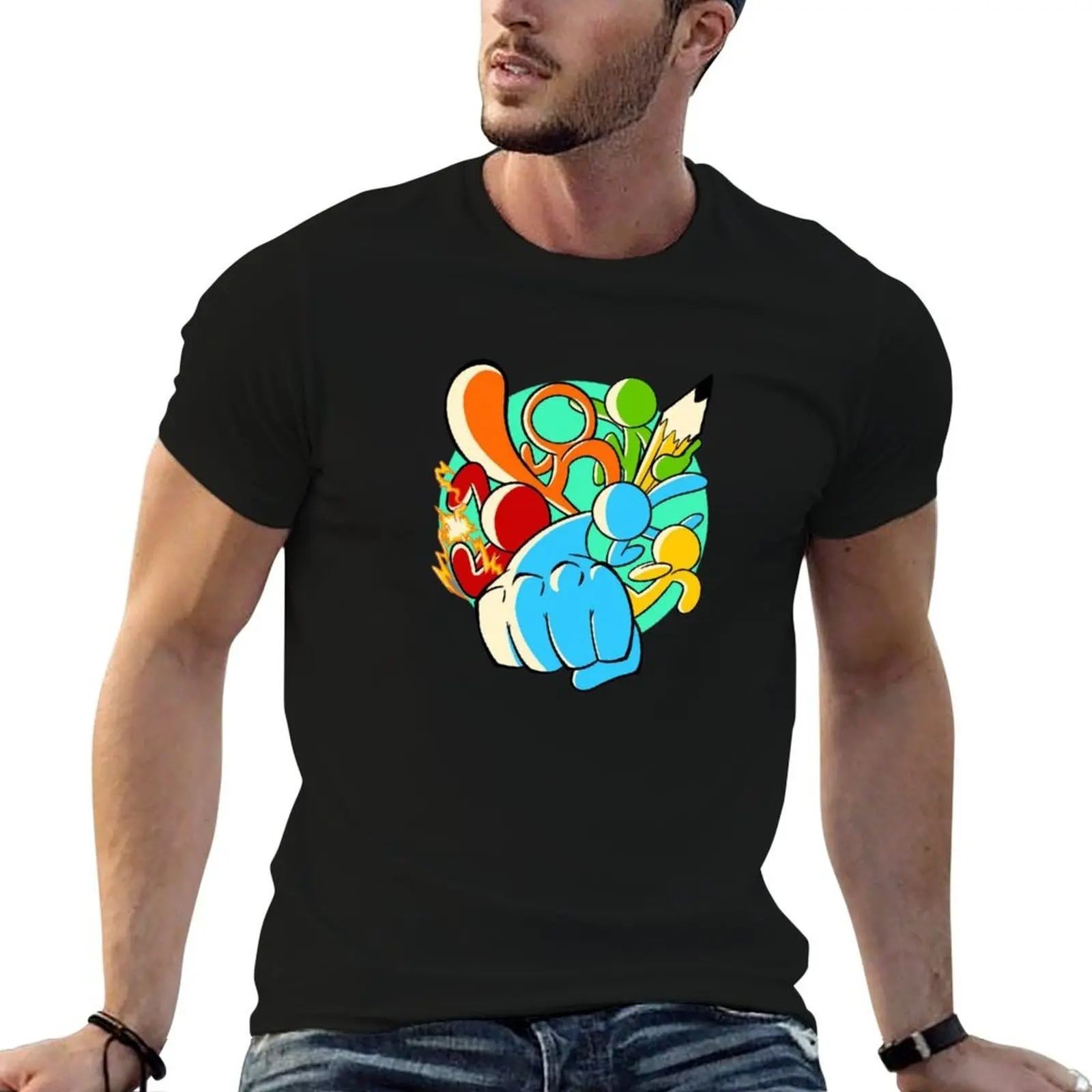 

alan becker T-Shirt cotton t shirt man black cotton t-shirt plain for man package T-Shirt
