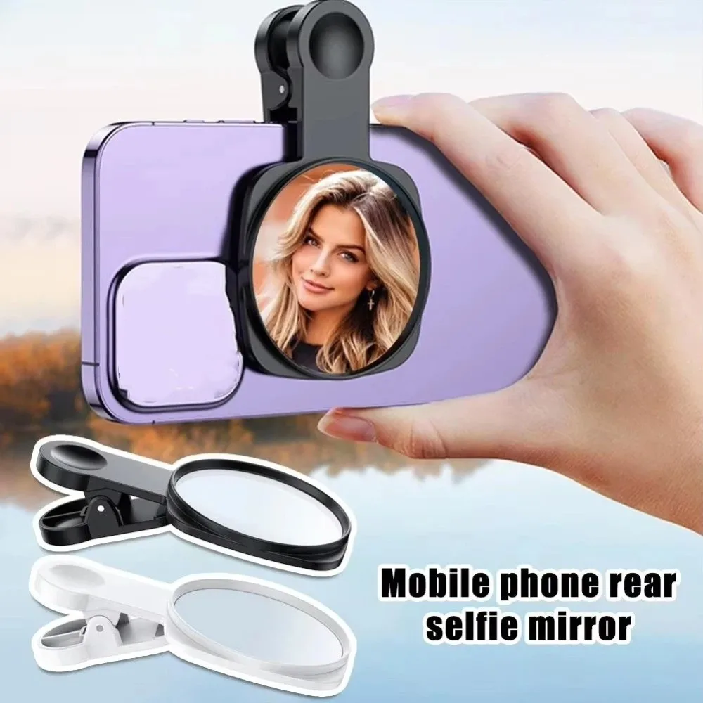 

HD Lens Phone Rear Camera Selfie Mirror Portable Clip-on Selfie Reflector Mirrors with Storage Case Blind Spot Free