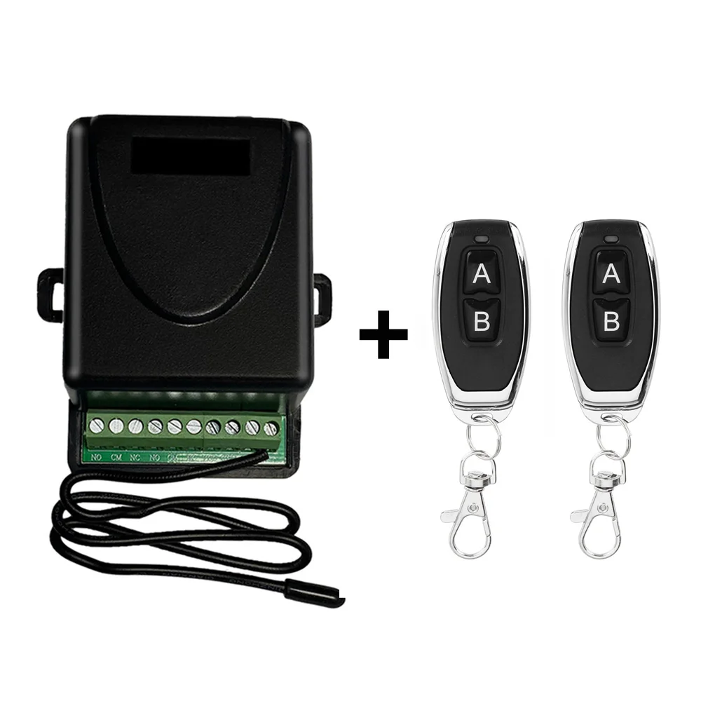 Pembuka Pintu Garasi Universal Pintu Ayun Pintu Bergulir, RF433.92Mhz, Penerima 12-24V AC DC 2ch