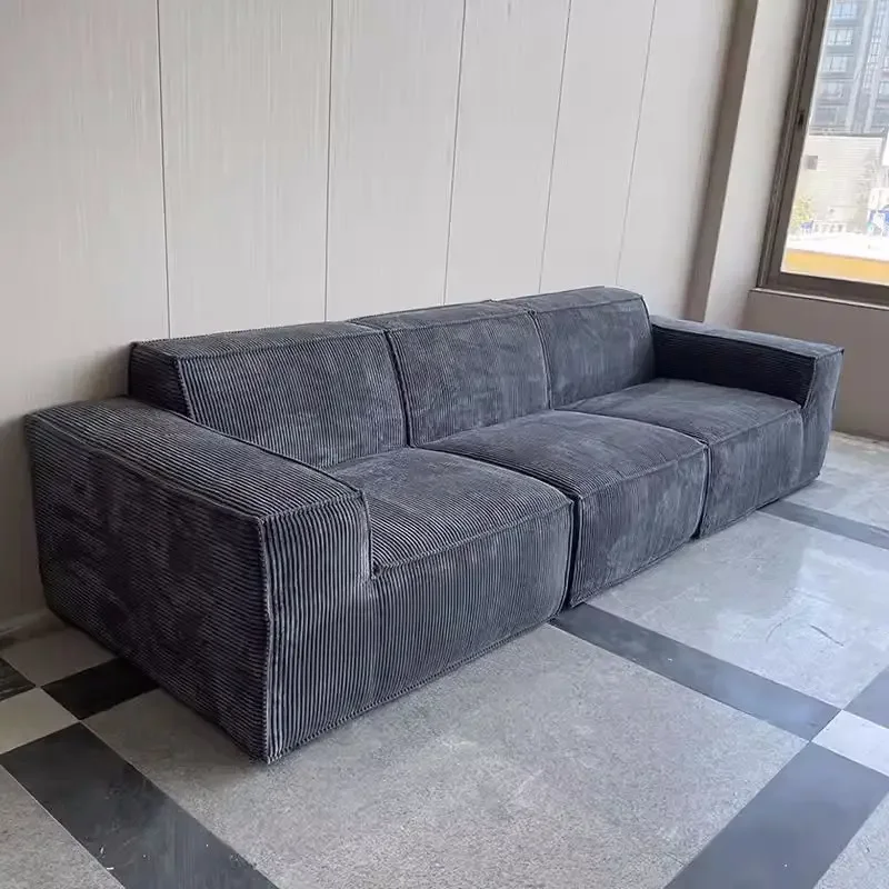 

Vacuum Compression Sofa Tofu Block Retro Corduroy Fabric Sofa Pure Sponge No Skeleton Roll Bag Living Room Sofa