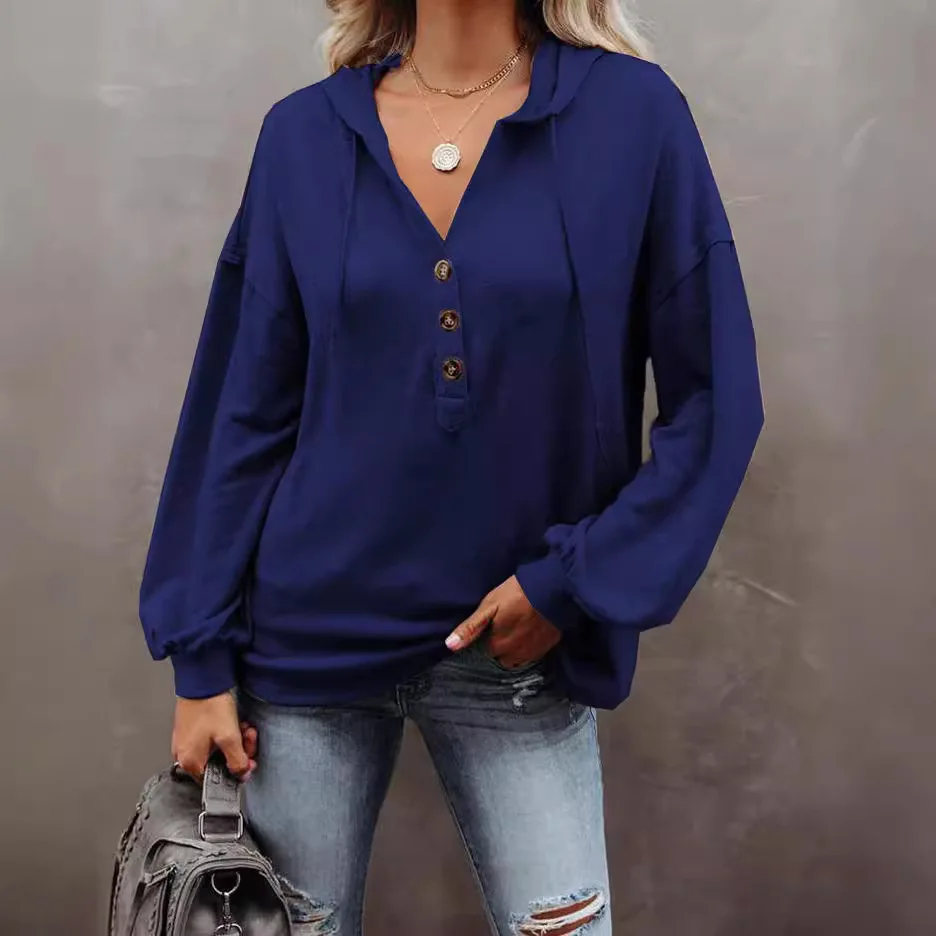 Women Buttoned Cardigan  Casual Loose Sweatshirt  Monochromatic  Fall New 9 Colors to Choose from  2024