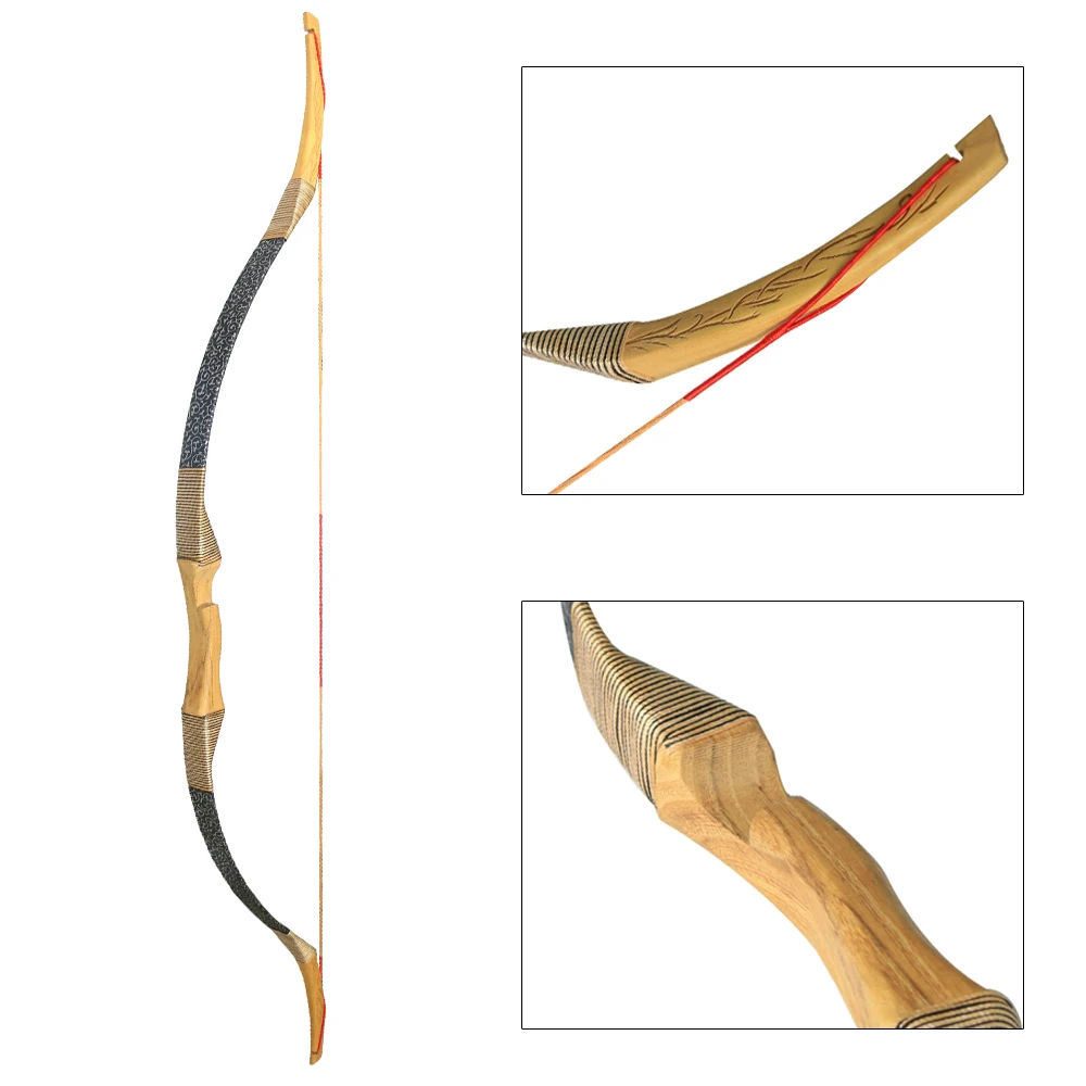 

1pc Archery Traditional Longbow Recurve Bow 30/35/40/45lbs Hunting Traditional Bow Shooting Accessories