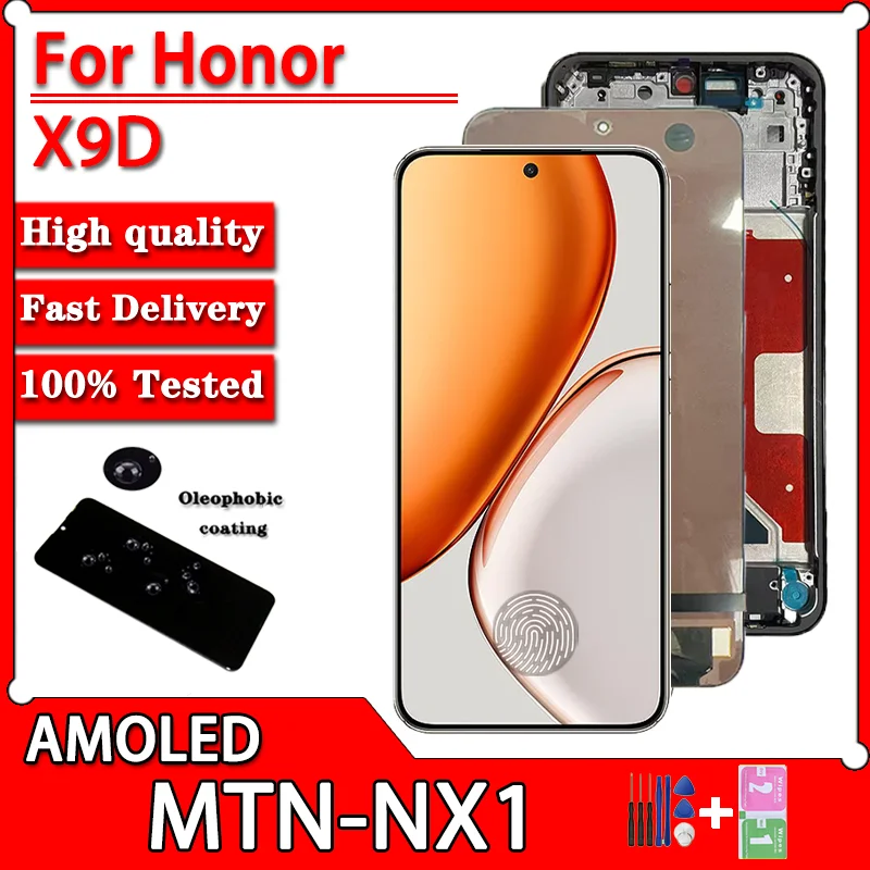 6.79' New X9D Display Frame For Huawei Honor X9D LCD Display Screen 10 Touch Digitizer MTN-NX1 Display With Frame