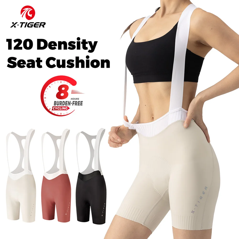 

X-TIGER Cycling Bib Shorts Women's 120 High Density Padded Professional Cycling Shorts Breathable MTB Road Bicycle Clothing