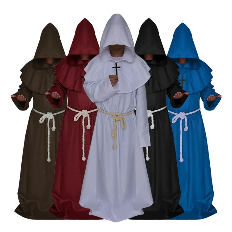 رداء راهب القرون الوسطى زي الهالوين معالج الله الموت ملابس الأداء مرحلة الأداء الملابس النسائية الصينية التقليدية