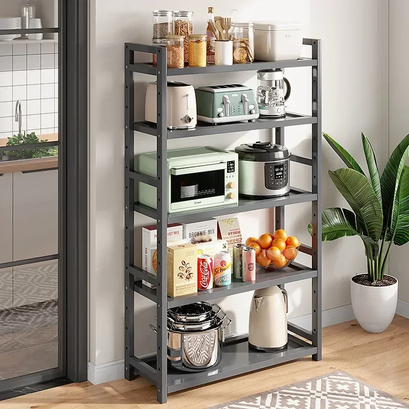 Multifunctional multi-layer shelf floor-to-ceiling, crevice microwave oven oven storage rack
