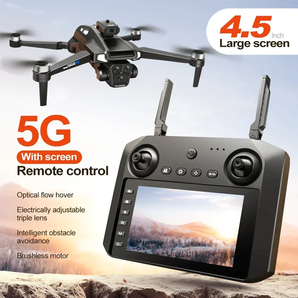 M22MAX Outdoor Professional 4K/6K HD  Dual Camera 5G Wifi Foldable Brushless Optical Flow RC Quadcopter Toys