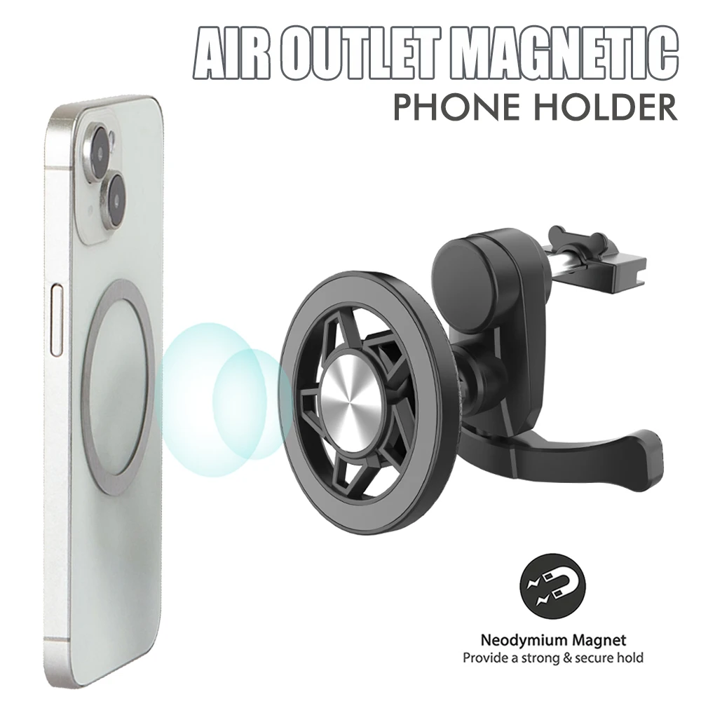 360° Rotate Magnetic Car Phone Bracket, Air Vent Clip Type Cell Phone Holder for iPhone Samsung GPS Navigation