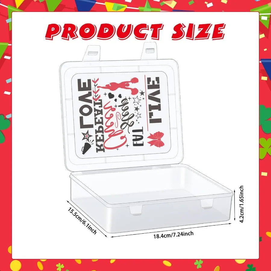 12 Stück große Cheer Bow Box aus Kunststoff für Cheer Team Gifts Case Bulk Senior 2026 Schärpe Geschenk für Team Cheerleader Haarschmuck Orga