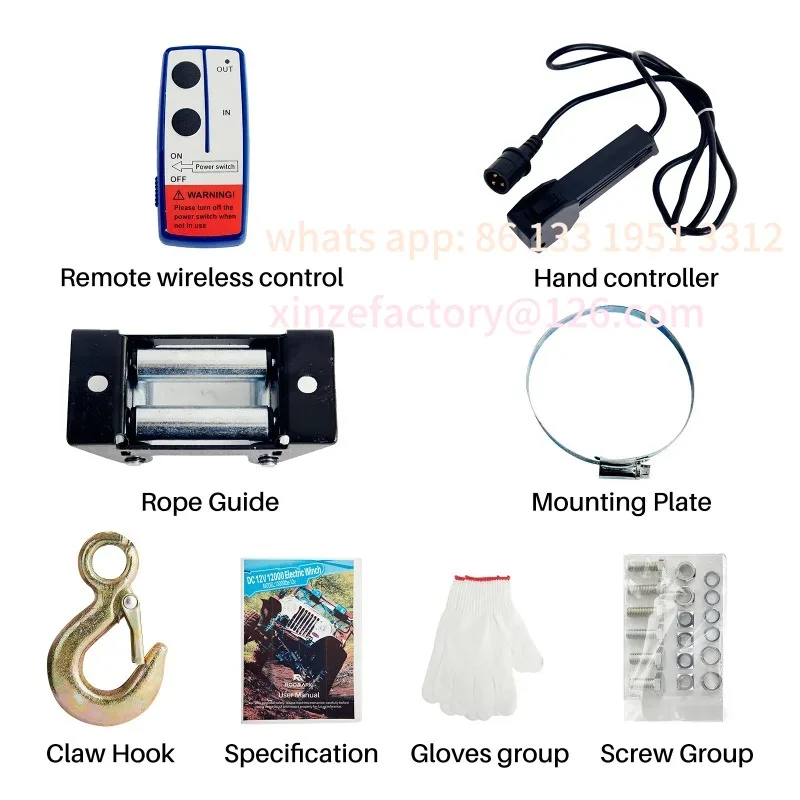 ونش كهربائي من رومارك قابل للتخصيص 12000 رطل UTV ATV ونش 12 فولت جيب ونش مع جهاز تحكم عن بعد لاسلكي وكابل فولاذي لـ ATV UTV T #5