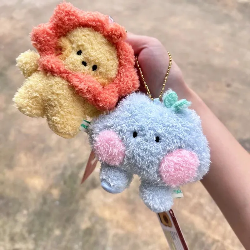 

Cute Furry Lion Doll Keychain For Bag Pendant Cartoon Animal Mini Doll Plush Keychain Kawaii Rabbit Bear Stuffed Keyrings Gifts