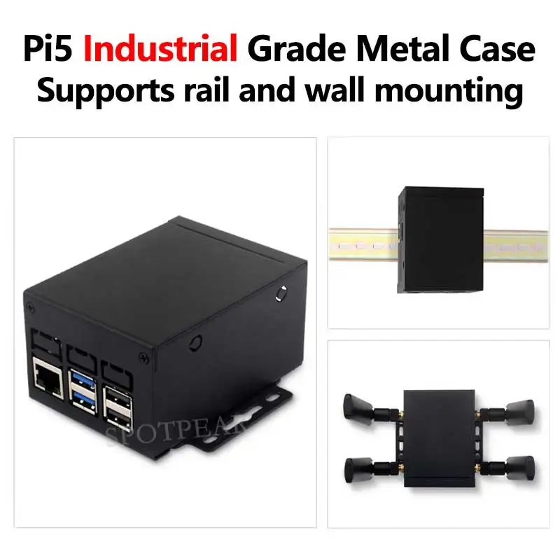 

Industrial grade large space metal Case D Raspberry Pi 5 For official Active Cooler PCle/PoE HAT