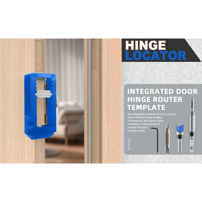 【Oferta relâmpago】Modelo de encaixe de dobradiça de porta ajustável, kit de gabarito de dobradiça de porta, cabe em ângulo de 90 graus e dobradiças de porta com tipo dobradiça quadrada