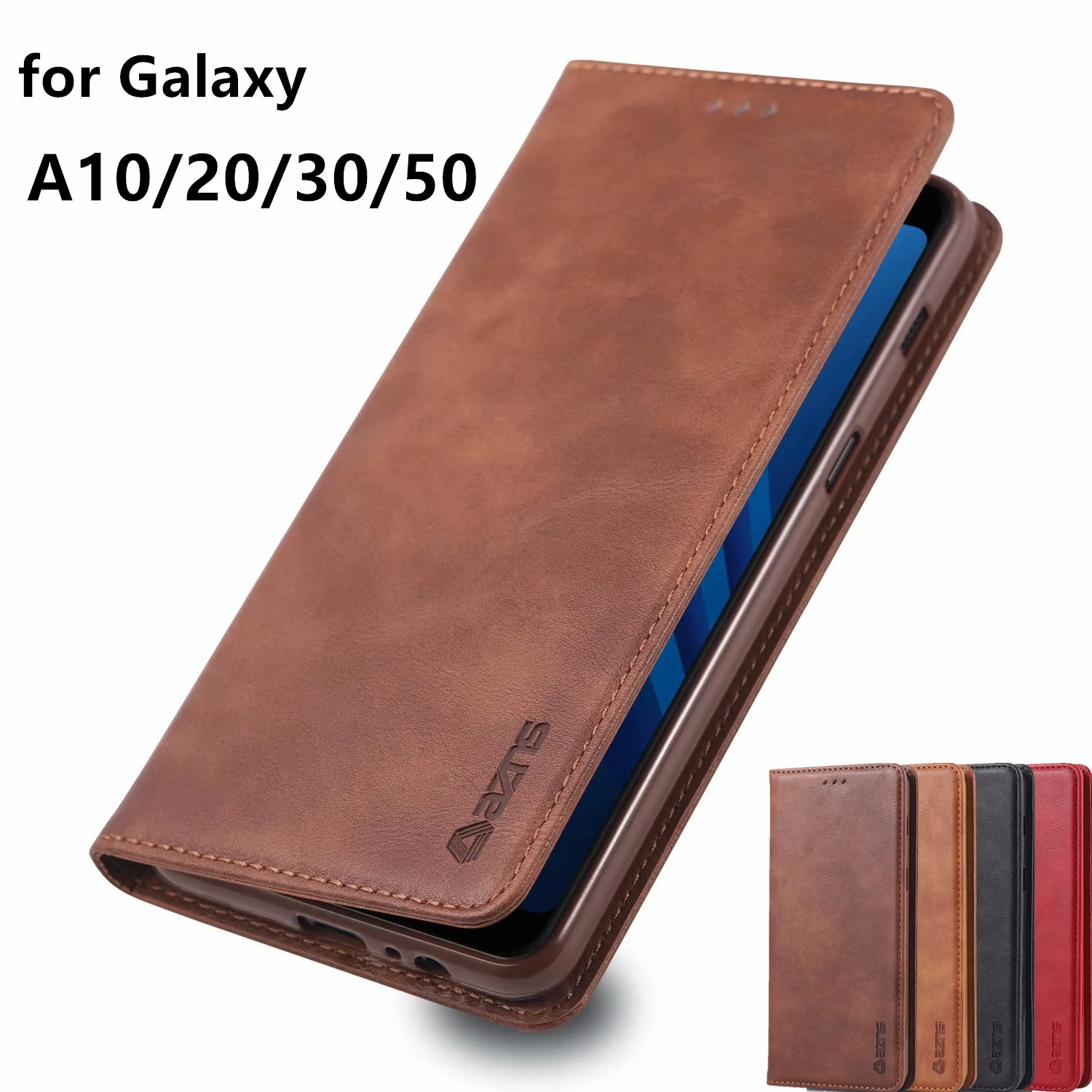 

Чехол AZNS для Samsung Galaxy A10 A20 A30 A50 A60 A70 A50s A30s A10s A20s A40 из искусственной кожи, чехол-кошелек с магнитным притяжением