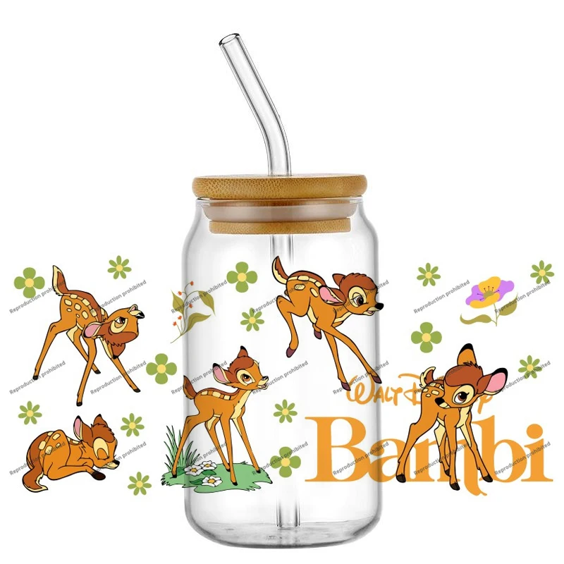 

Trending Disney Banbi Series Stickers 16oz Glass Cup Decal Waterproof DIY Personalized Creative Gift Wrap