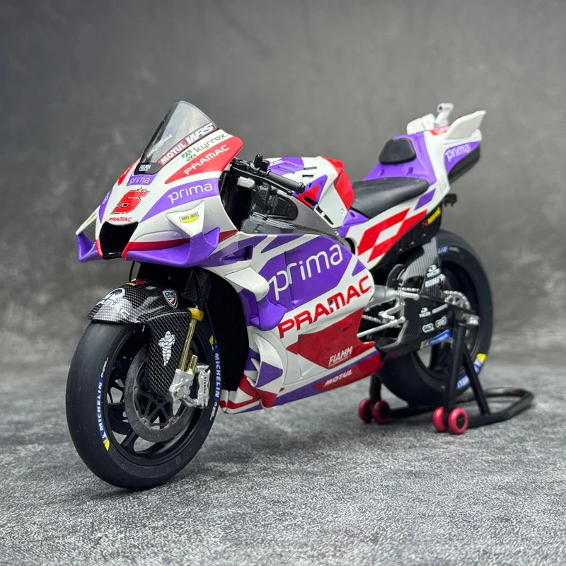 بيع جديد Kiloworks 1:12 Ducati Pramac Gp23 2023 فريق عربة الراكض رقم 89 رقم 5 ألعاب سيارات مصغرة مصنوعة من خليط معدني للدراجة النارية