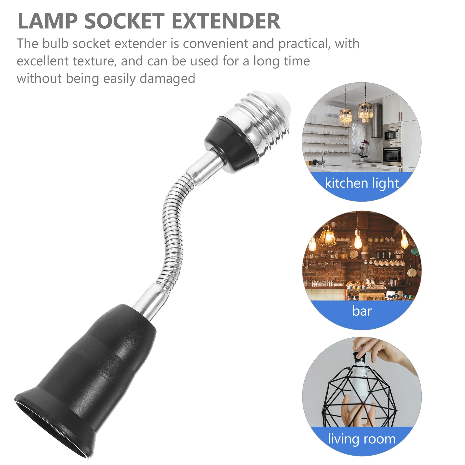 หลอดไฟซ็อกเก็ต Extender Converter ผู้ถือแบบฝัง E27 ปลั๊กต่ออะแดปเตอร์