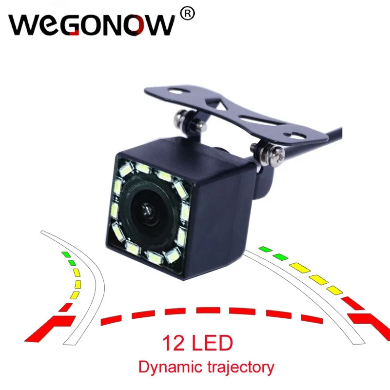 

fisheye Dynamic trajectory HD CCD 4 8 12 LED Lights Universal Waterproof Rear View Camera Parking Night Vision for gps radio