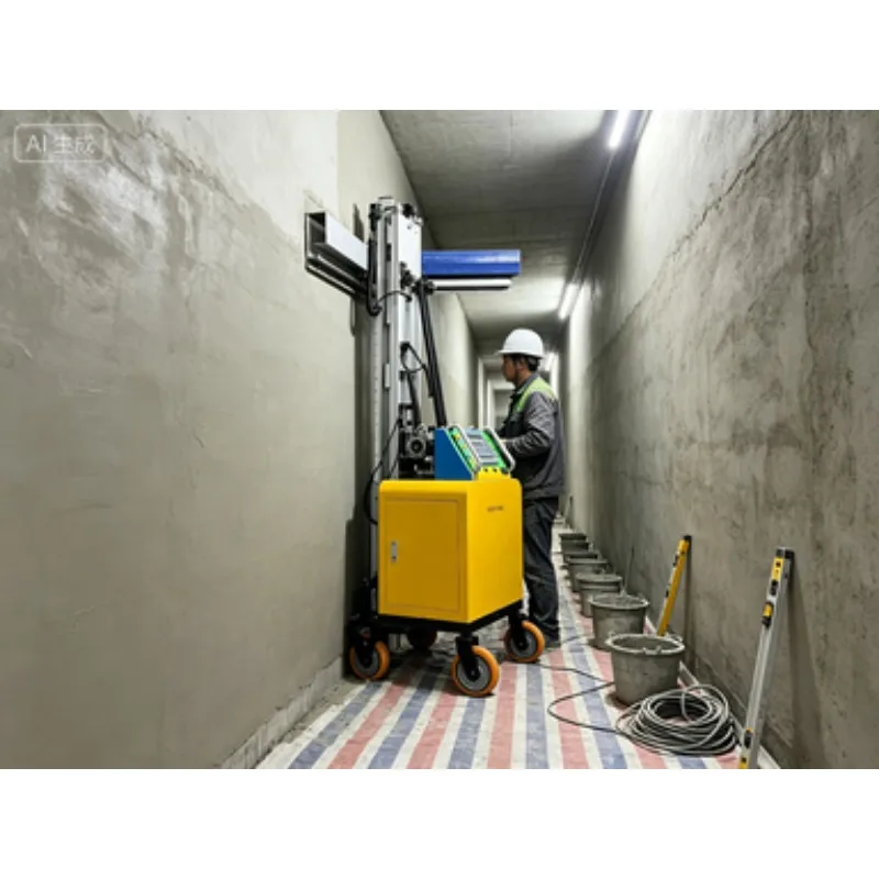 Construction Site Indoor Wall Plastering Machine Cement Mortar Spraying Mixer with Gearbox DC48V Brushless Motor Engine Bearing