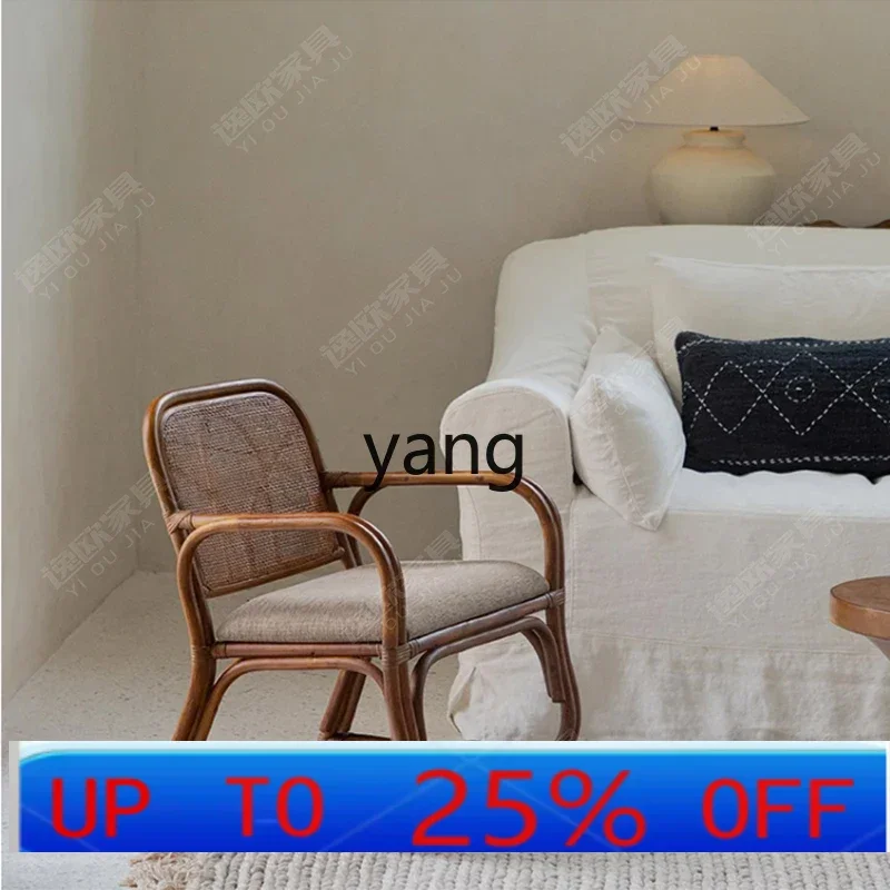 

LTT South East Asia rattan art hand-woven single small chair real rattan home leisure tea room chair