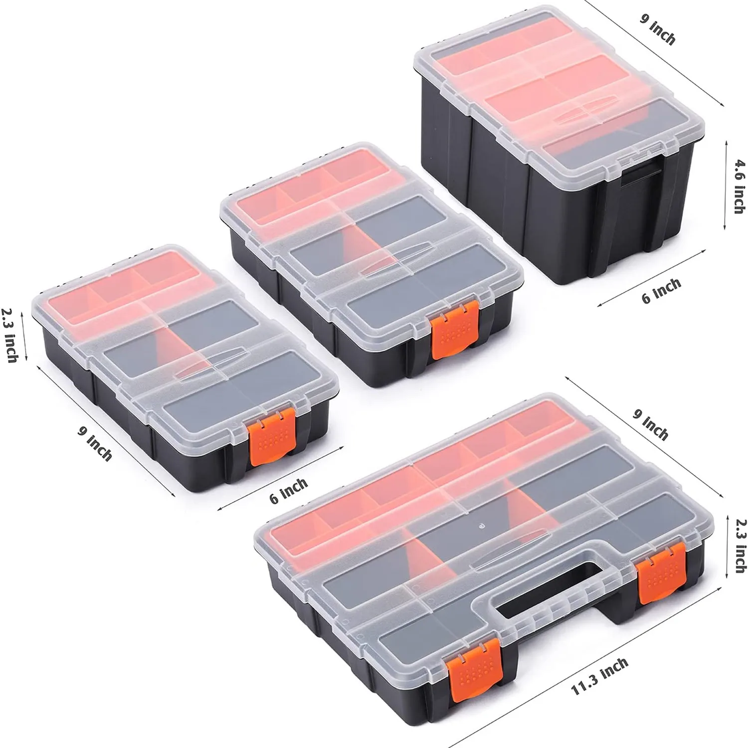 Portable Parts Box Hardware Storage Toolbox Plastic Case Multi-Grid Combination Screw Storage Box Garage Repair Tool Box