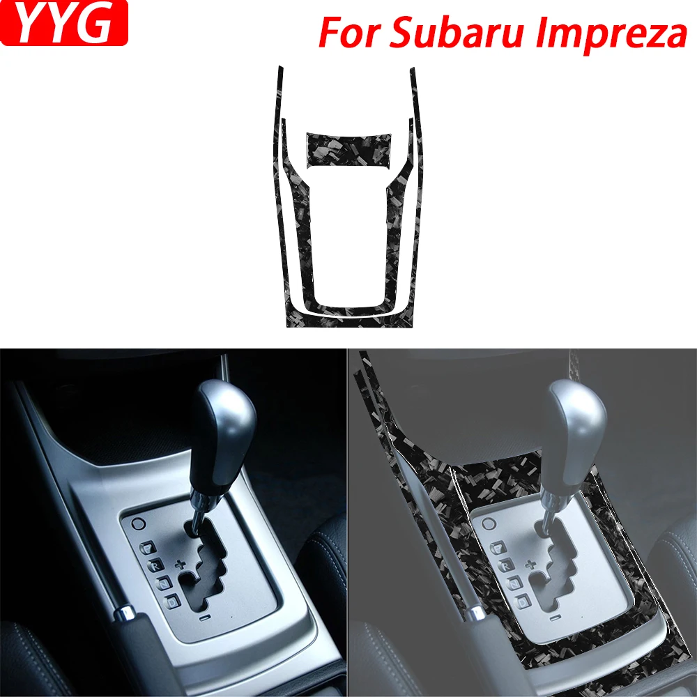 For Subaru Impreza 2009-2011 Forged Carbon Fiber Center Console Radio CD AC Panel Set Trim Car Interior Accessories Sticker