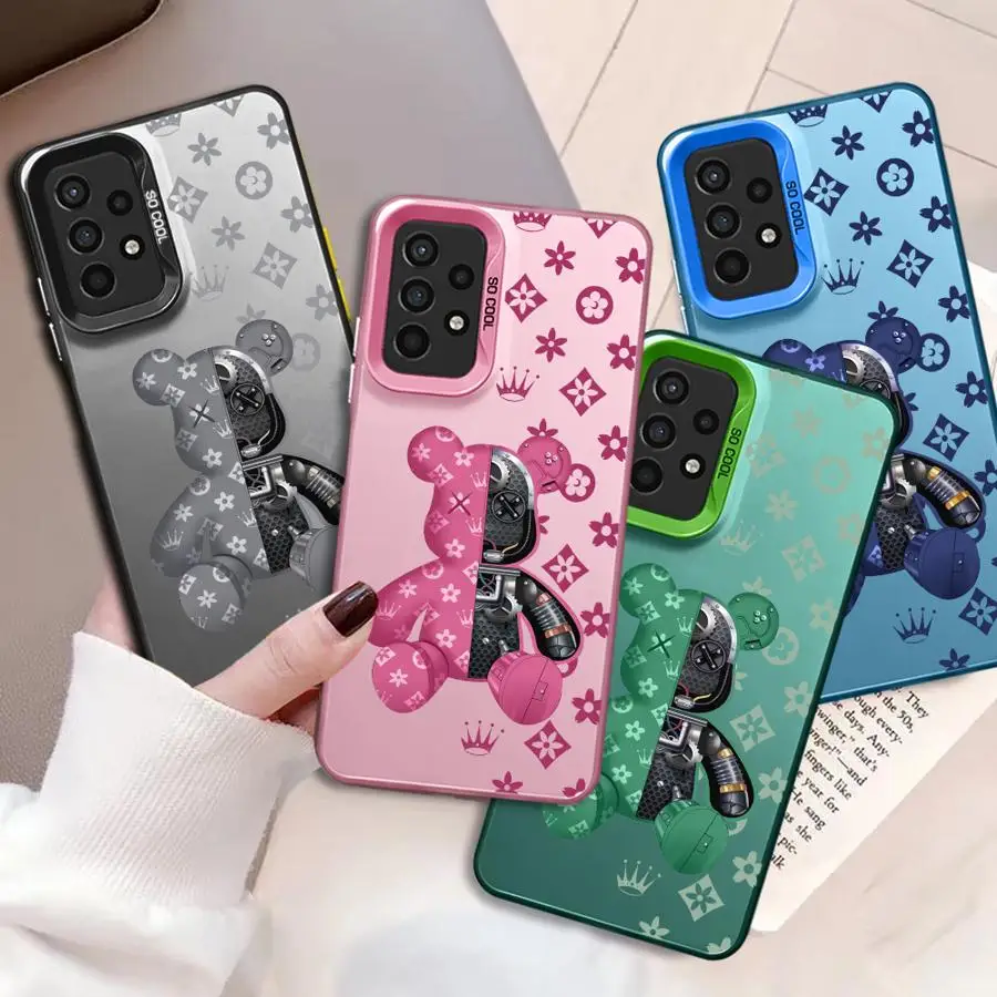 Fashion Robert Bear Soft Case for Samsung GalaxyA15 A16 A14 A13 A12 A11 A06 A05s A04e A03s A02 A50s A02 A30 A20s A10s 20 Ultra