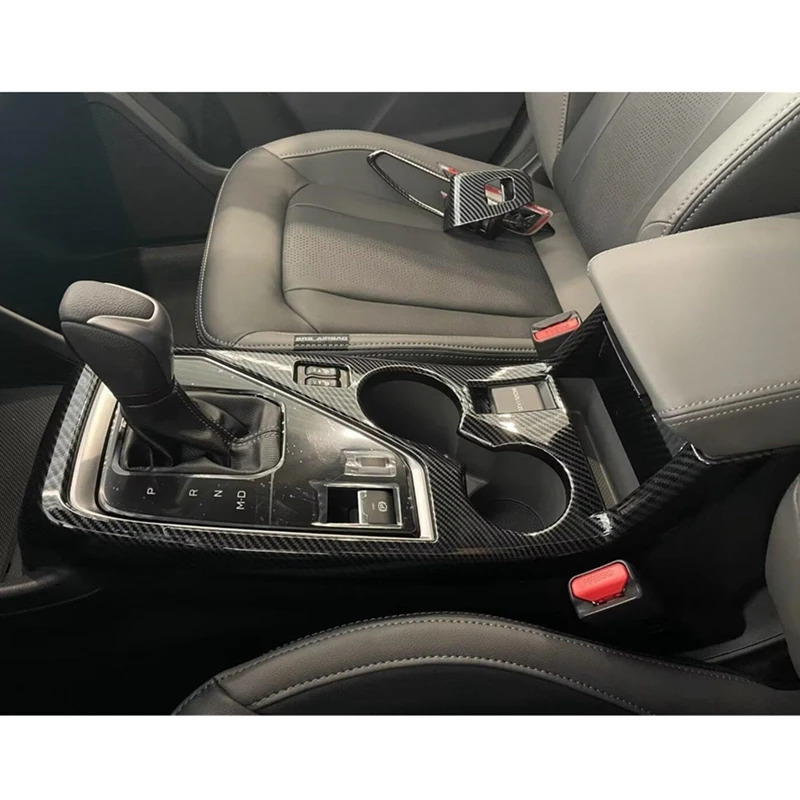 Carro Controle Central de Engrenagem Deslocamento Capa, Água Cup Holder, Fibra De Carbono, Guarnição Acessórios, Subaru Crosstrek 2023, 2024