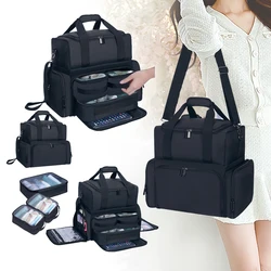 2-Layer Large Capacity Travel Cosmetic Bag with 3 Removable Pouches and 2 Removable Dividers, Hairdressing Bag Cosmetic Bag Tool