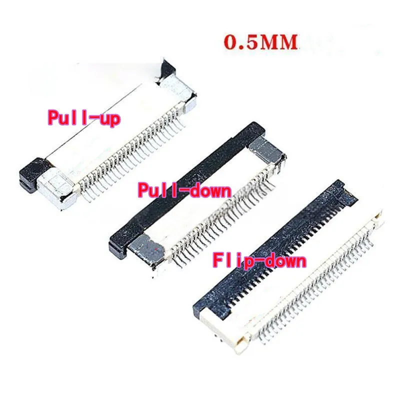 10 قطعة 0.5 مللي متر الشركة العامة للفوسفات موصل الشريحة 4P 6/8/10/12/14/16/20/24/30P/40/50P سحب ما يصل سحب أسفل الوجه إلى أسفل اتصال كابل مسطح المقبس