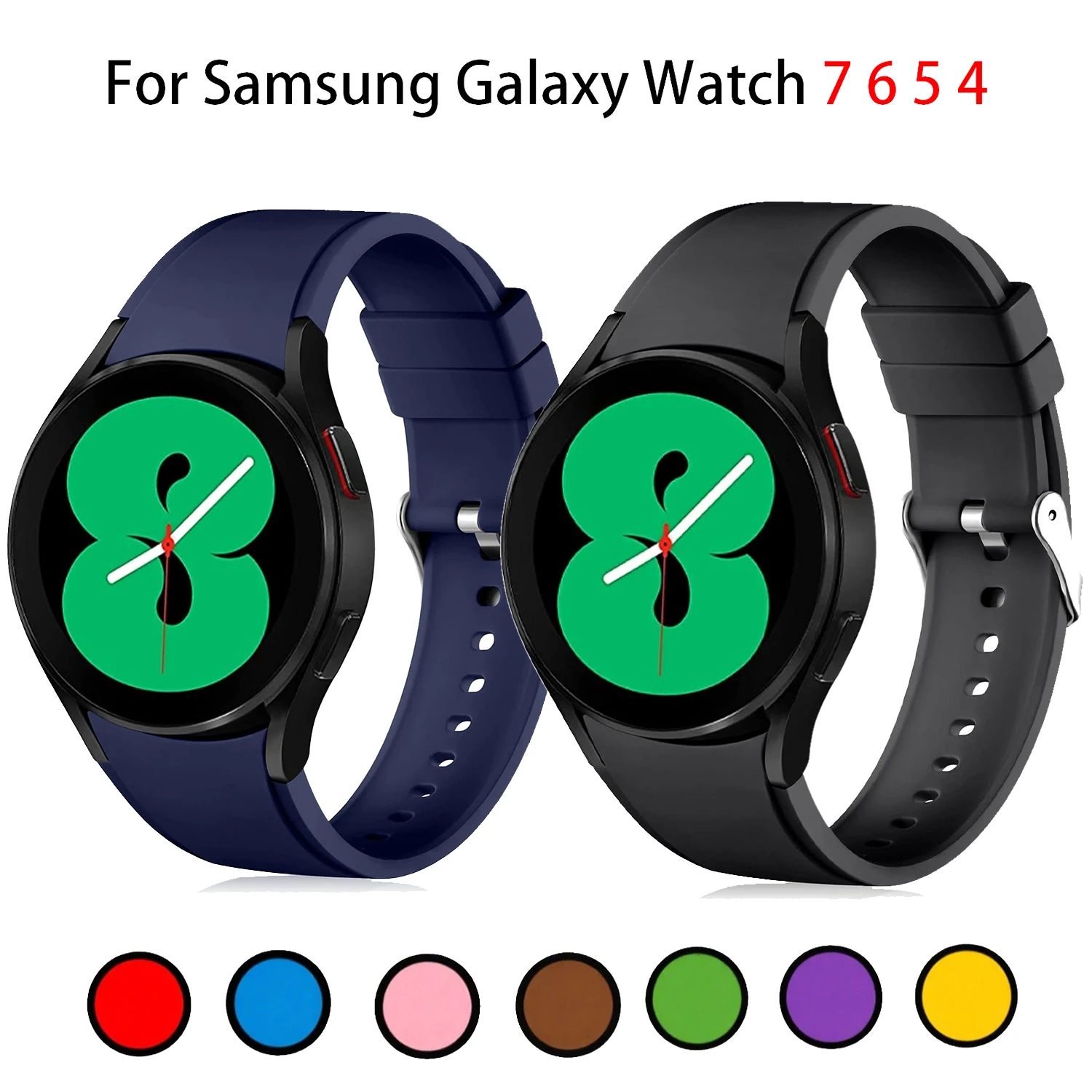 Silikon-Sportarmband für Samsung Galaxy Watch 7/6 40mm 44mm 45mm Galaxy 6/5/4 Classic 46mm 42mm Armband
