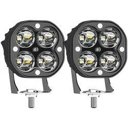 Motorcycle Spotlight LED Headlight White 6000K Auxiliary Faro LED Moto Assemblies Lamp 12V 24V Led Offroad Car Driving Fog Light