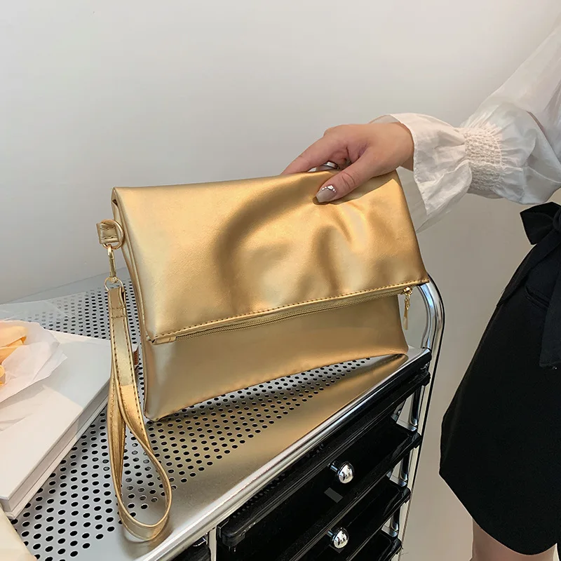 Stylish and simple temperament clutch bag temperament change bag folding women's bag