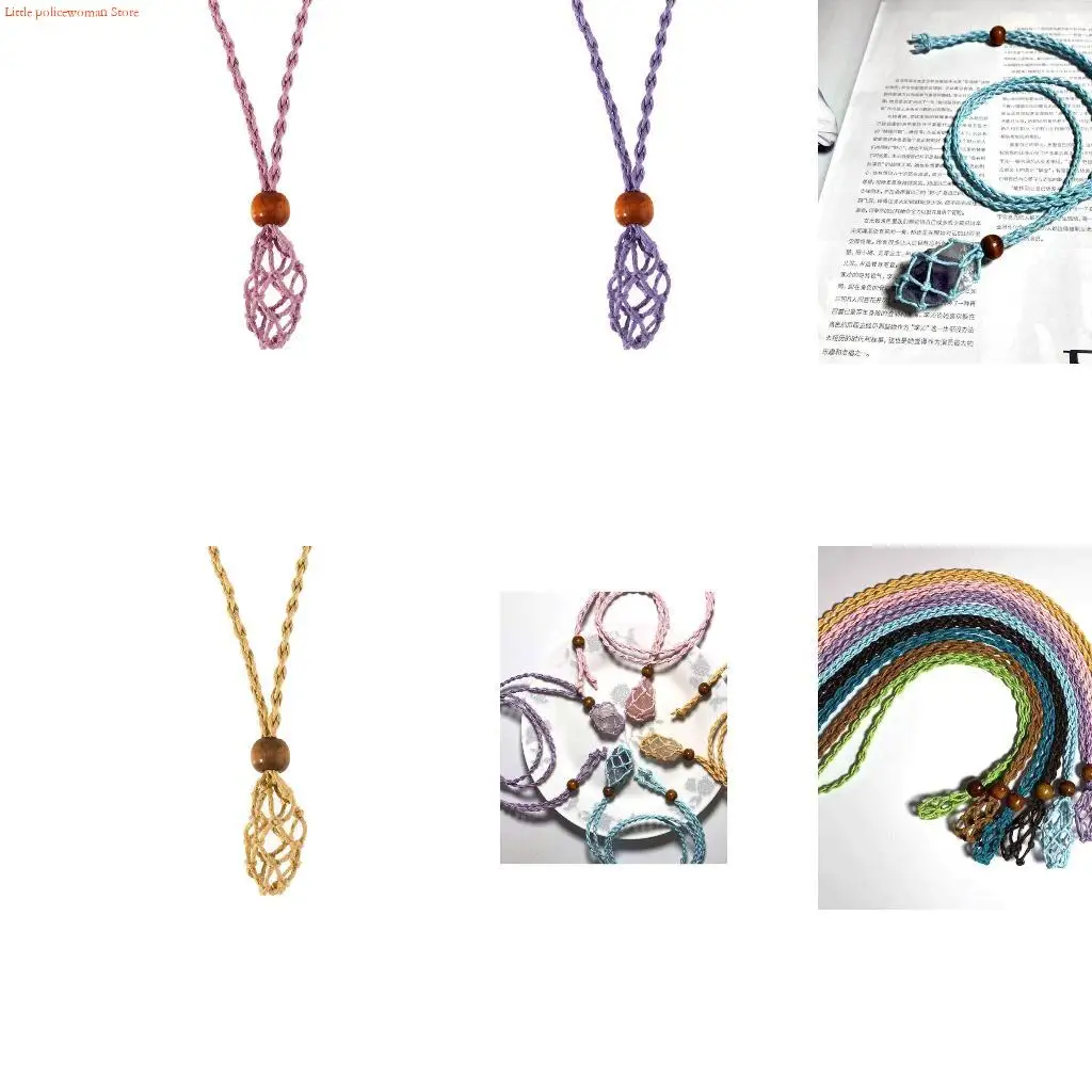 F92D Empty Crystal Stone Holder Necklace Rope Cord Stone Necklace Jewelry DIY Gift