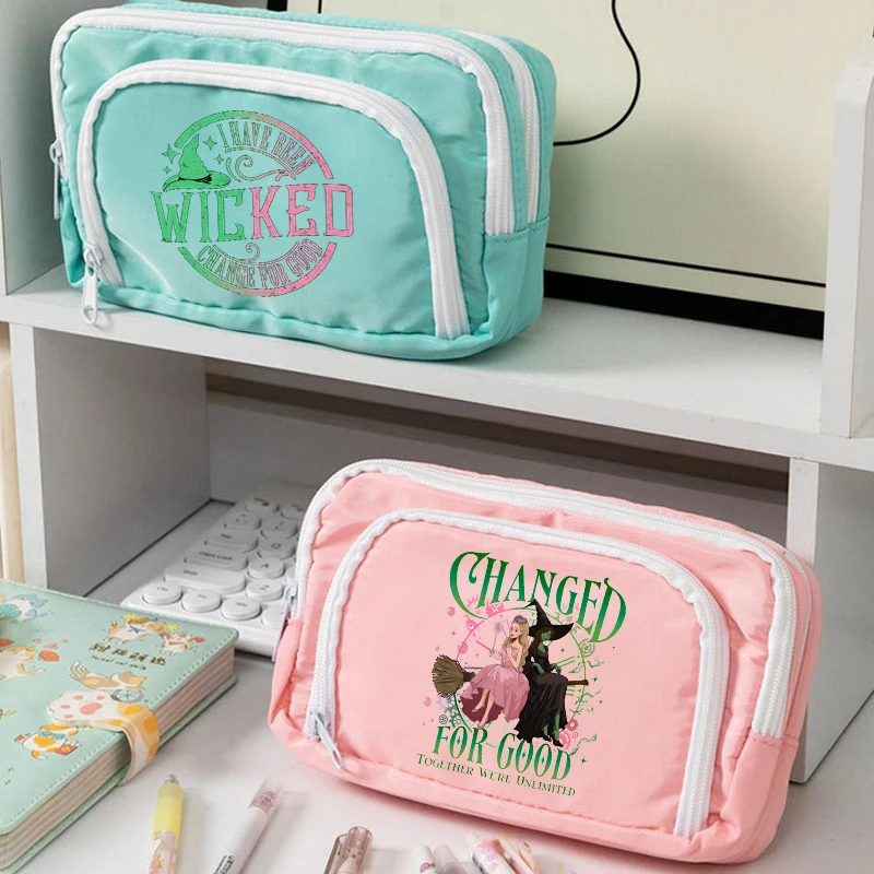 

Wicked Musical Pencil Cases Girls Europe America Pen Bags Student School Stationery Pouch Women Travel Storage Makeup Bag Gift