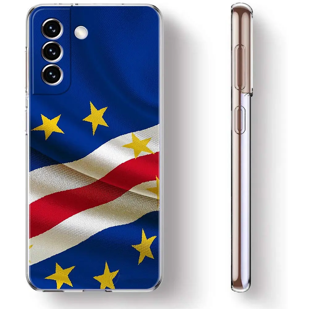 كيب فيردي العلم قضية الهاتف لسامسونج غالاكسي S25 S24 زائد S23 FE S22 S21 S20 الترا 5G S10 S10E لينة واضح غطاء #4