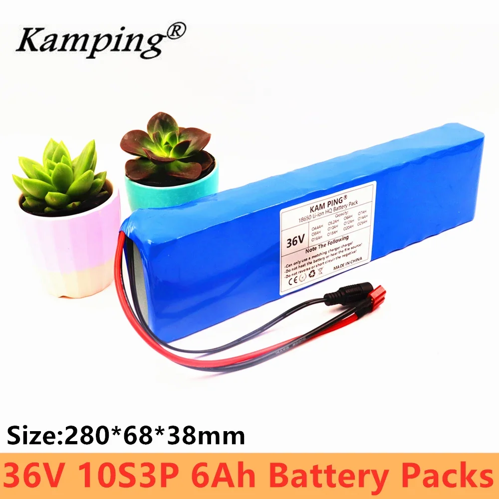 36V 10S3P 6Ah Large Capacity 18650 Lithium Battery Pack for A Variety of Electric Bicycles and Motorcycles Built-in 10s Bms