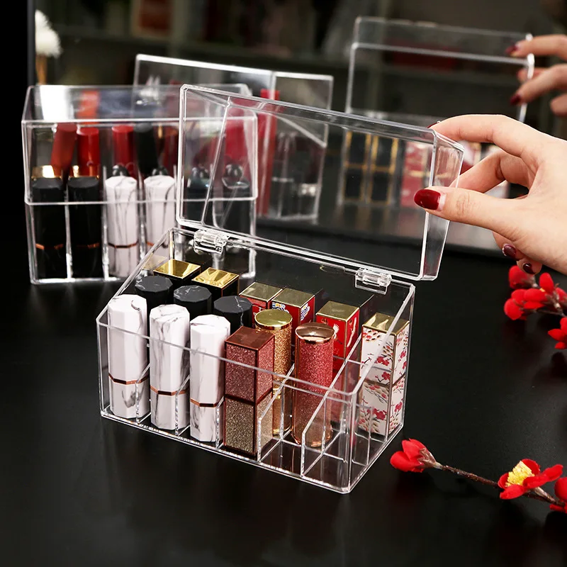 Custodia per organizzatore di vanità per rossetto per cosmetici Conservazione di profumi Trucco acrilico Organizzatore di trucco trasparente Scatola