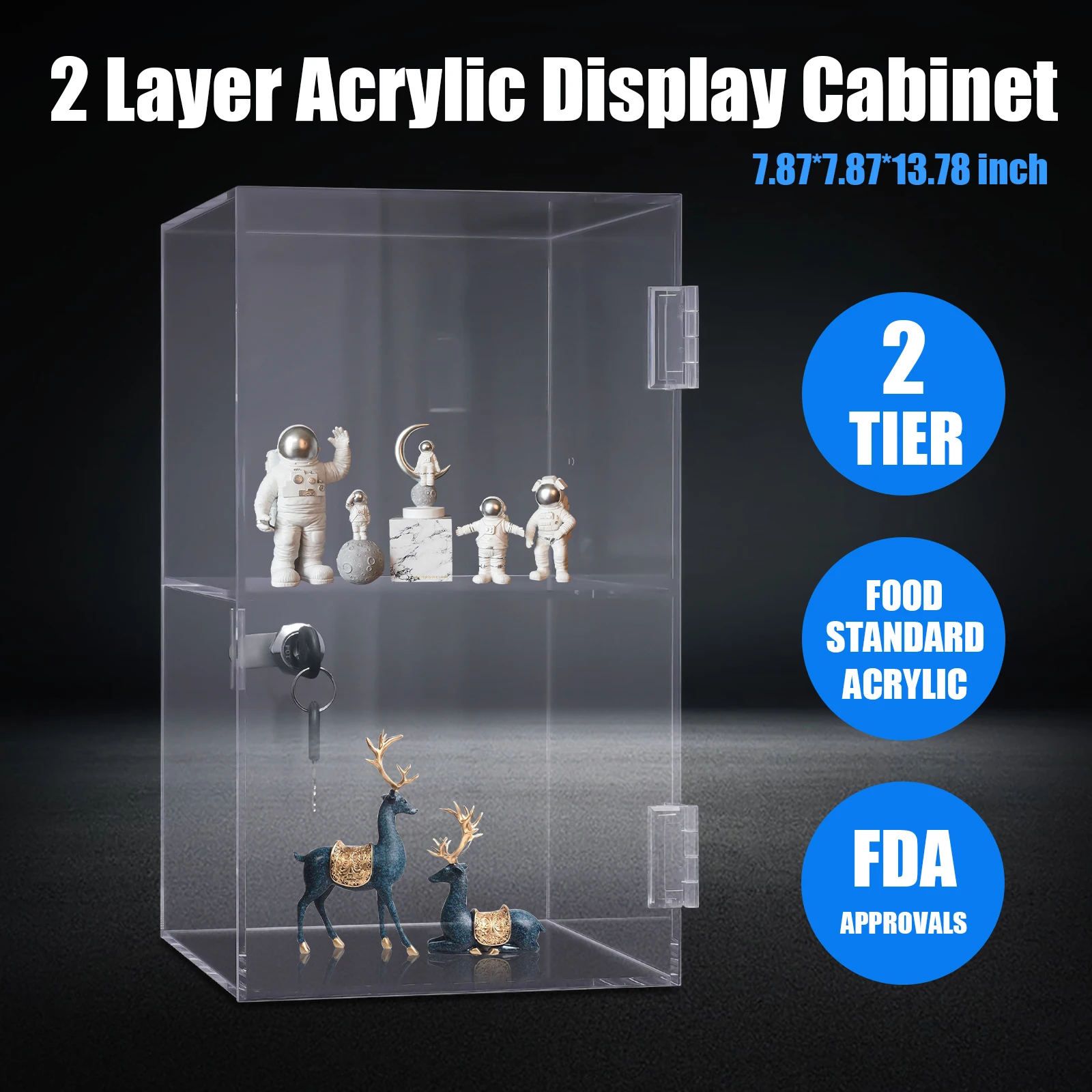 Acrylic Riser Display Shelf for Cute Toy 2 Tiered Display Stand Small Risers Acrylic Display for Decoration and Organizer