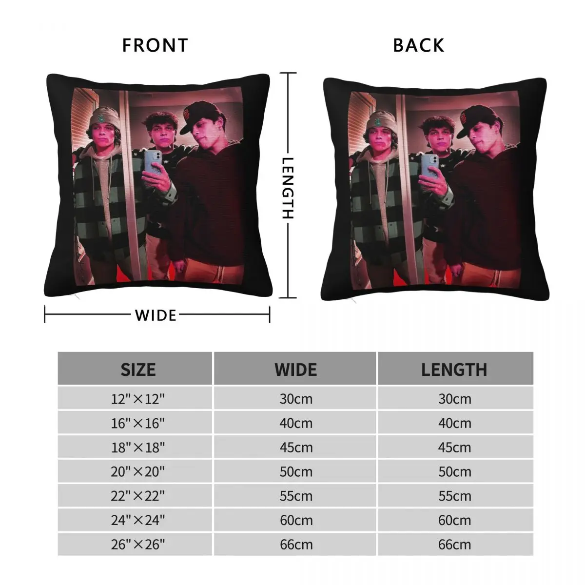 Sturniolo Triplets Square Pillowcase Pillow Cover Polyester Cushion Zip Decorative Comfort Throw Pillow for Home Car