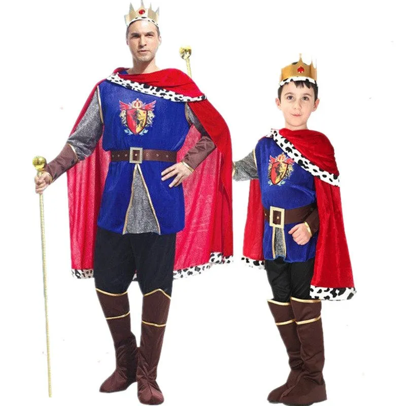 

Adult Medieval Knight King Halloween Cosplay Performance Clothes Prince Show Costume Children's Party Zepps91I Stage Outfit