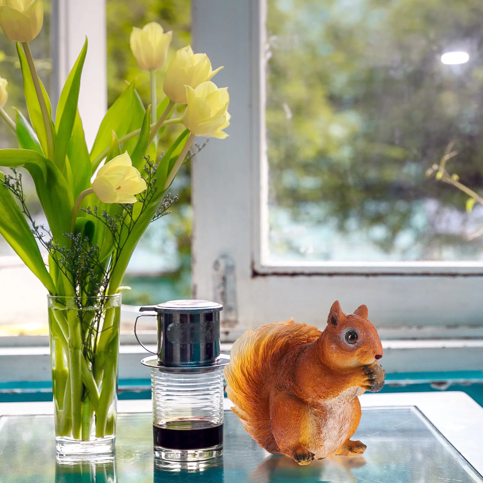 

Resin Simulation Squirrel Animal Sculpture Home Garden Yard Decor Ornament Simulation Squirrel Animal Sculpture
