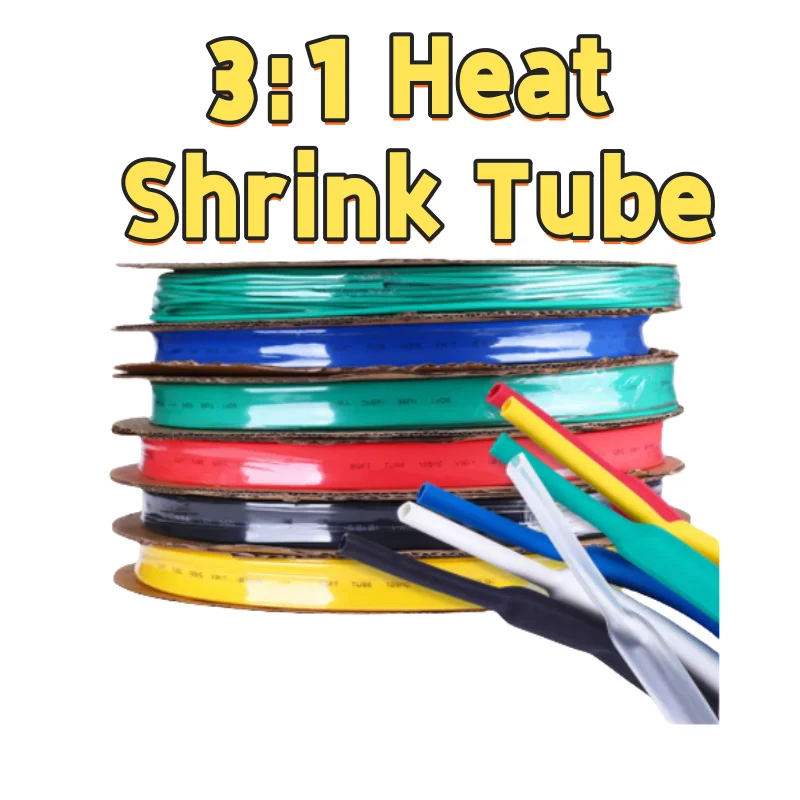 1/2/5Meter 3:1 Heat Shrink Tube With Double Wall Glue Tube Diameter 1.6/2.4/3.2/4.8/6.4/7.9/9.5/12.7/15.4/19.1/25.4/30/39/50m