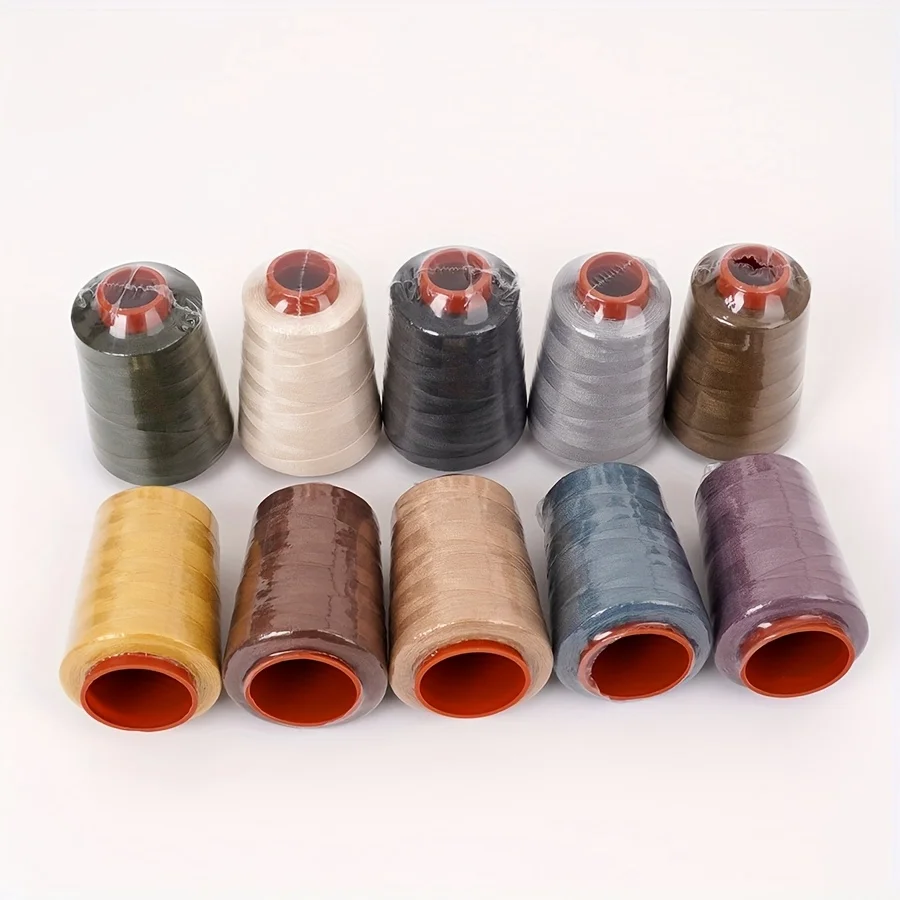 10 Farben Faden-Set 800 Yards Mehrfarbig 100% Polyester für Nähmaschine Verzierung Kantenversiegelung