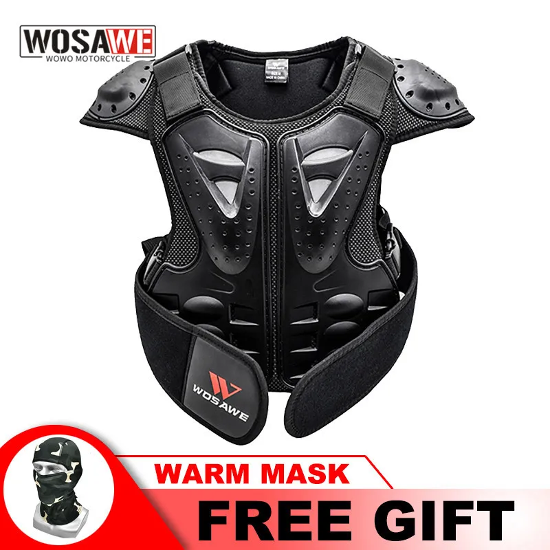 WOSAWE Kids Body Chest Spine Protector Protective Guard Vest Motorcycle Jacket Child Armor Gear For Motocross Dirt Bike Skating