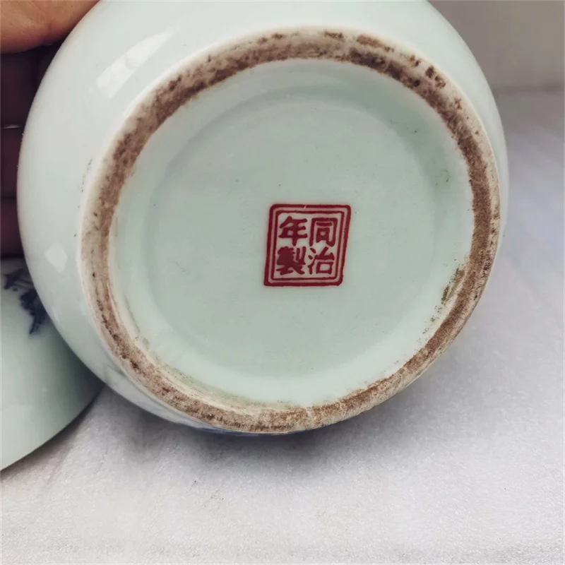 Chinese Old Porcelain Collectible Blue And White Bamboo Pattern Storage Jar Decorative Covered Jar for Home