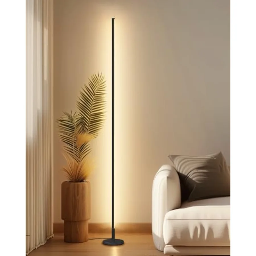 

Minimalist Corner Floor Lamp - 2700K-6500K Dimmable LED Night Light - Modern Standing Mood Lamp with Remote Control for Living