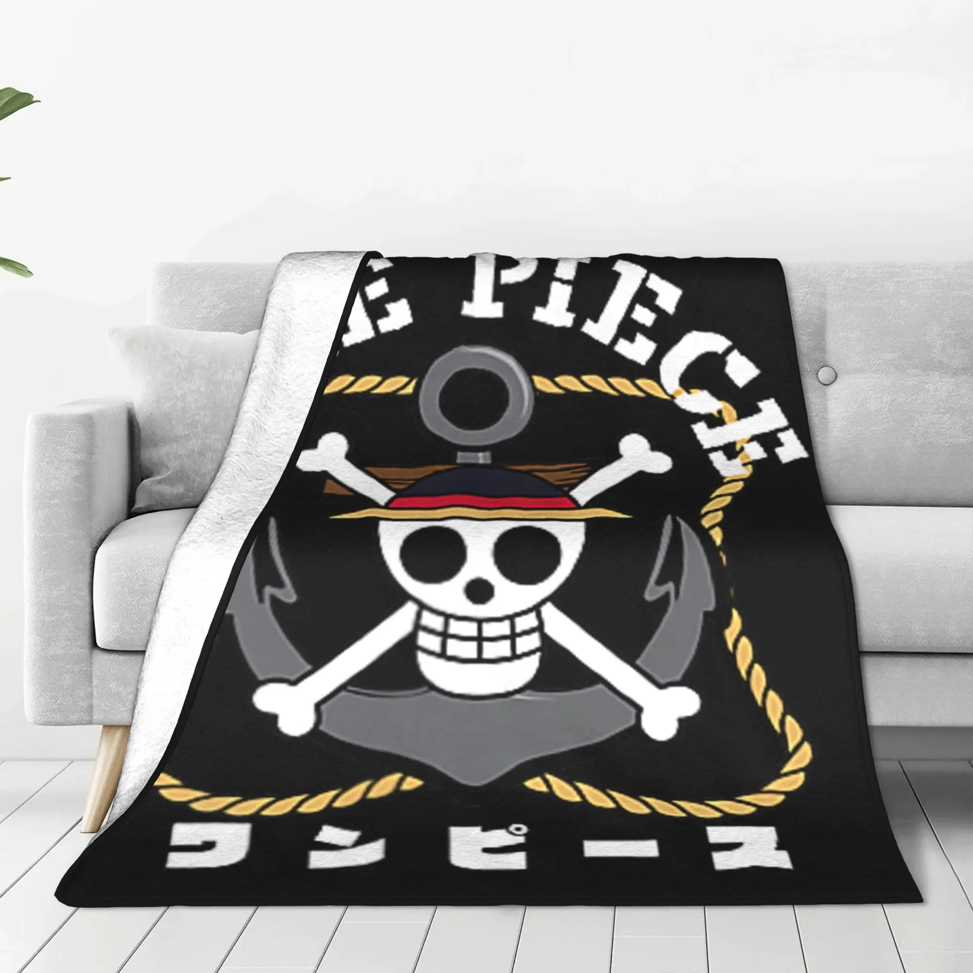 1PC Home Anime Front and Back Anchor Logo and Crew Items Blanket Throw Blanket  Novelty Warm Blanket All Season Gift