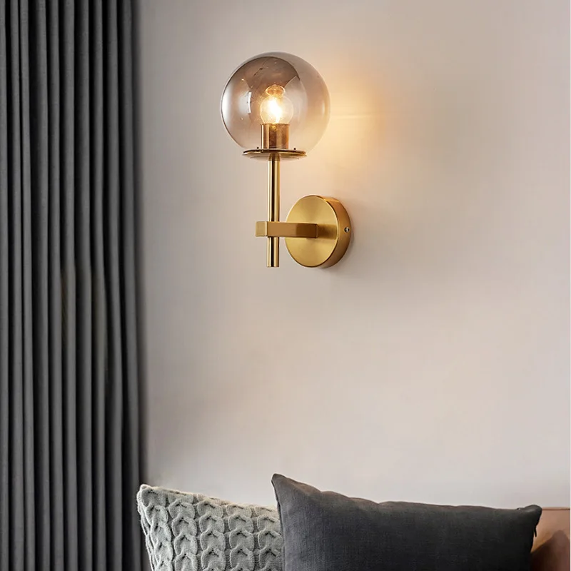 

Nordic Modern LED Wall Lamp Sconce Beside Bedroom Bathroom Mirror Stair Light Glass Ball Wall light Luminaira Lighting Fixtures