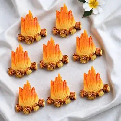 8 個ミニチュアキャンプファイヤー造園装飾ロマンチックな庭の小道具焚き火テーマパーティー用品偽火の装飾品